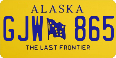 AK license plate GJW865