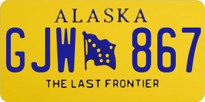 AK license plate GJW867