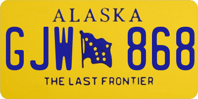 AK license plate GJW868