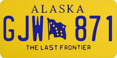 AK license plate GJW871