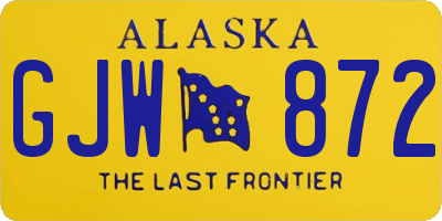 AK license plate GJW872