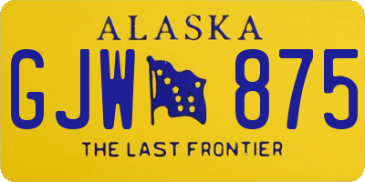 AK license plate GJW875