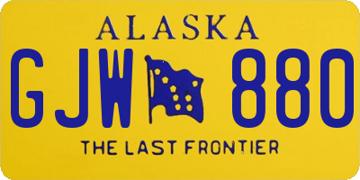 AK license plate GJW880