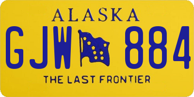 AK license plate GJW884