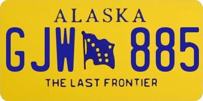 AK license plate GJW885