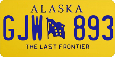 AK license plate GJW893