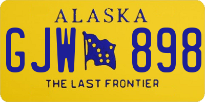 AK license plate GJW898