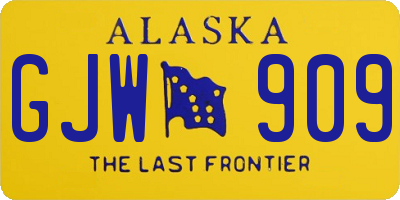 AK license plate GJW909