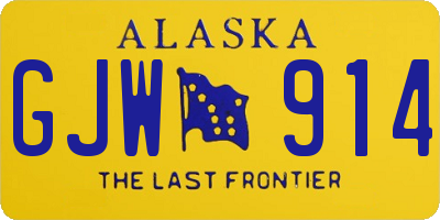 AK license plate GJW914