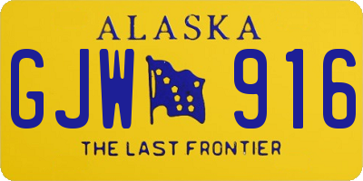 AK license plate GJW916