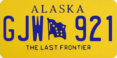 AK license plate GJW921