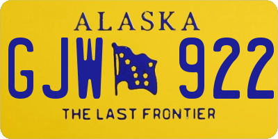 AK license plate GJW922