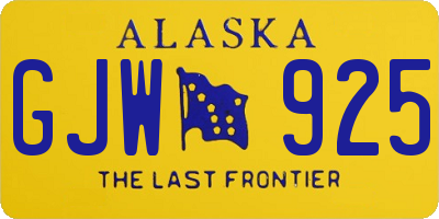 AK license plate GJW925