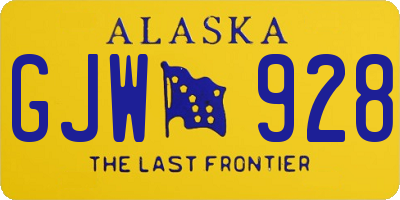 AK license plate GJW928