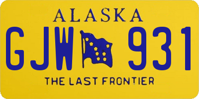 AK license plate GJW931