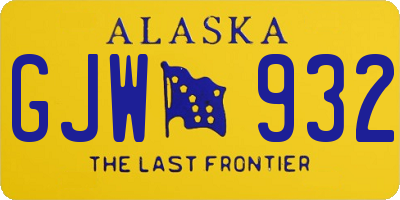 AK license plate GJW932
