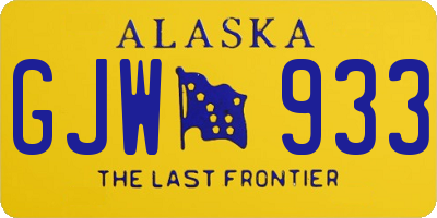 AK license plate GJW933