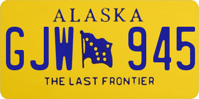 AK license plate GJW945