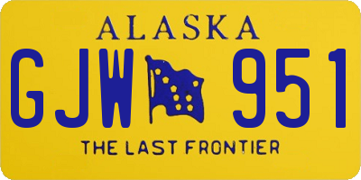AK license plate GJW951