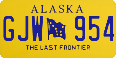 AK license plate GJW954