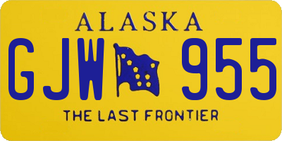 AK license plate GJW955