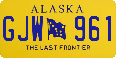 AK license plate GJW961