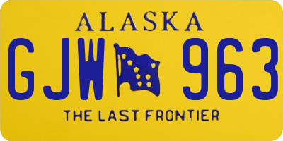 AK license plate GJW963