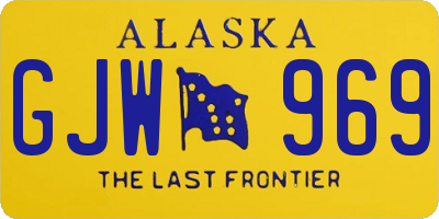AK license plate GJW969