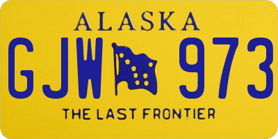 AK license plate GJW973
