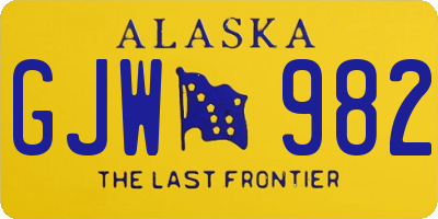 AK license plate GJW982