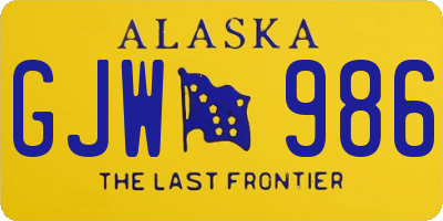 AK license plate GJW986