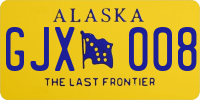 AK license plate GJX008