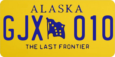 AK license plate GJX010