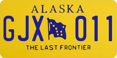 AK license plate GJX011