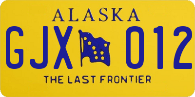 AK license plate GJX012