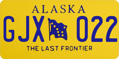 AK license plate GJX022
