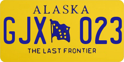 AK license plate GJX023