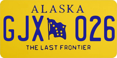 AK license plate GJX026