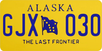 AK license plate GJX030