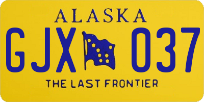 AK license plate GJX037