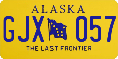 AK license plate GJX057