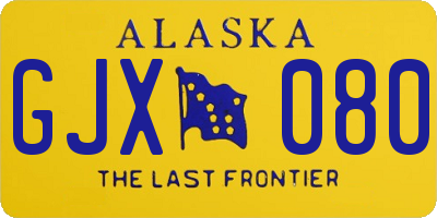 AK license plate GJX080