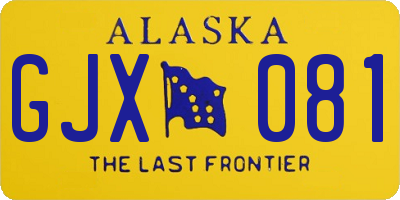 AK license plate GJX081