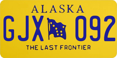 AK license plate GJX092