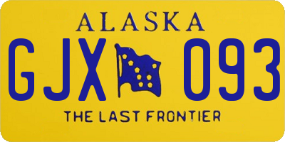 AK license plate GJX093