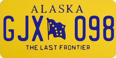 AK license plate GJX098