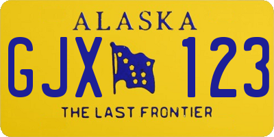 AK license plate GJX123