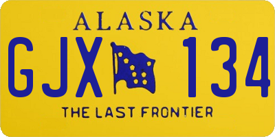 AK license plate GJX134