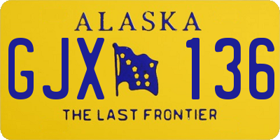 AK license plate GJX136