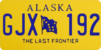 AK license plate GJX192